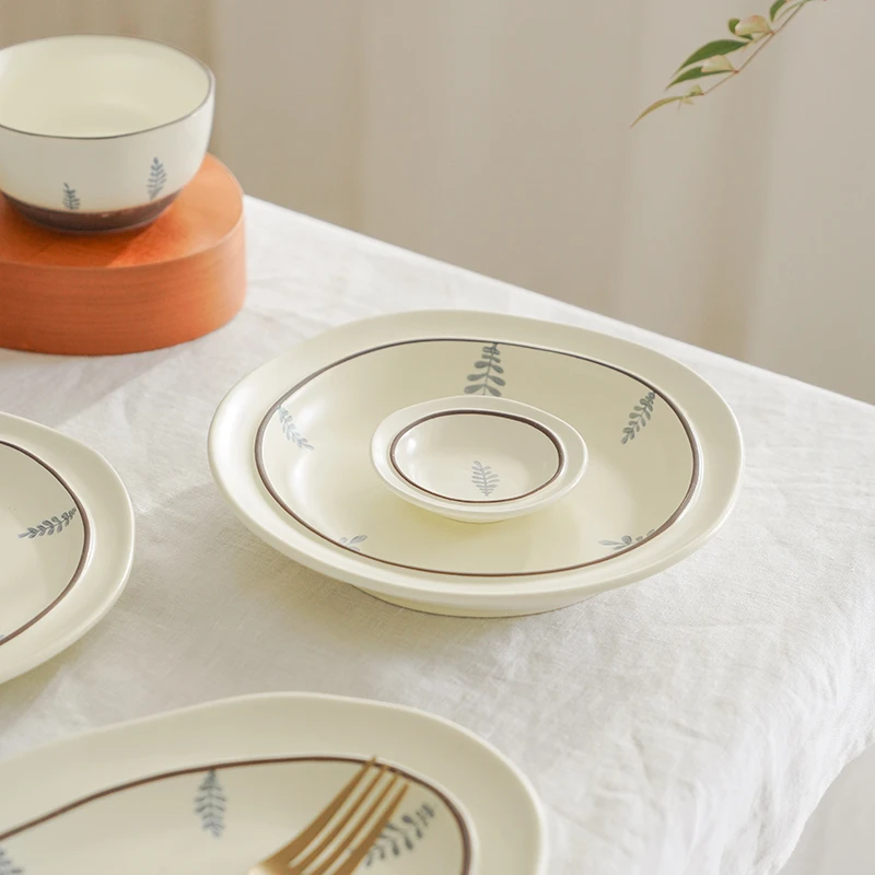 肆月含羞草味碟小菜碟家用陶瓷调味蘸料碗酱油醋咸菜凉菜碟子菜盘