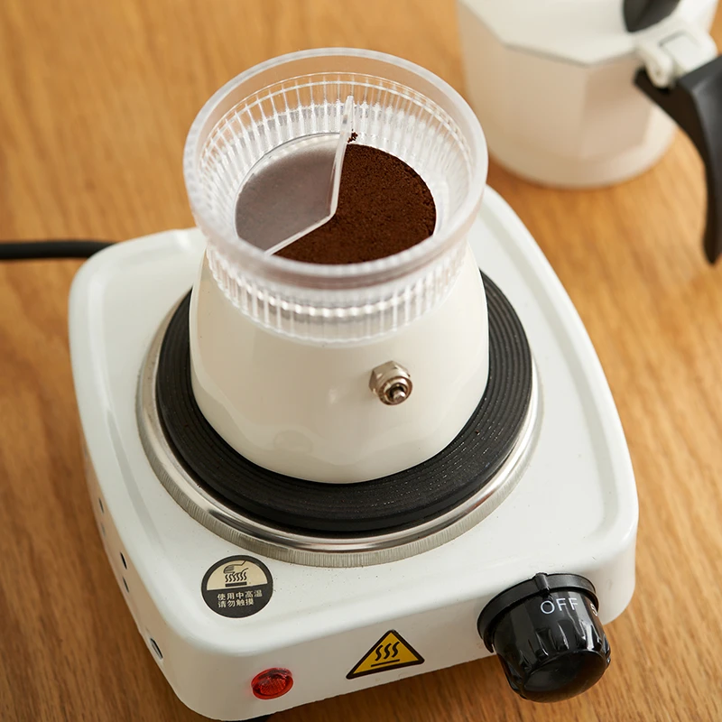 肆月平易咖啡摩卡壶接粉器专用旋转布粉器单阀双阀通用便携咖啡器