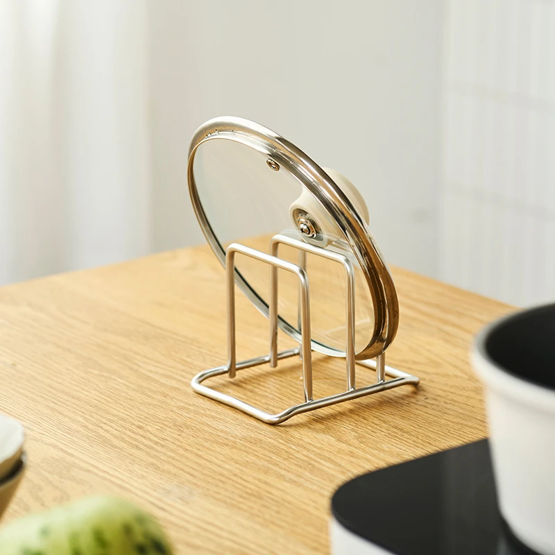 肆月冷鸢锅盖置物架菜板放置架子砧板放置器厨房专用案板不锈钢架