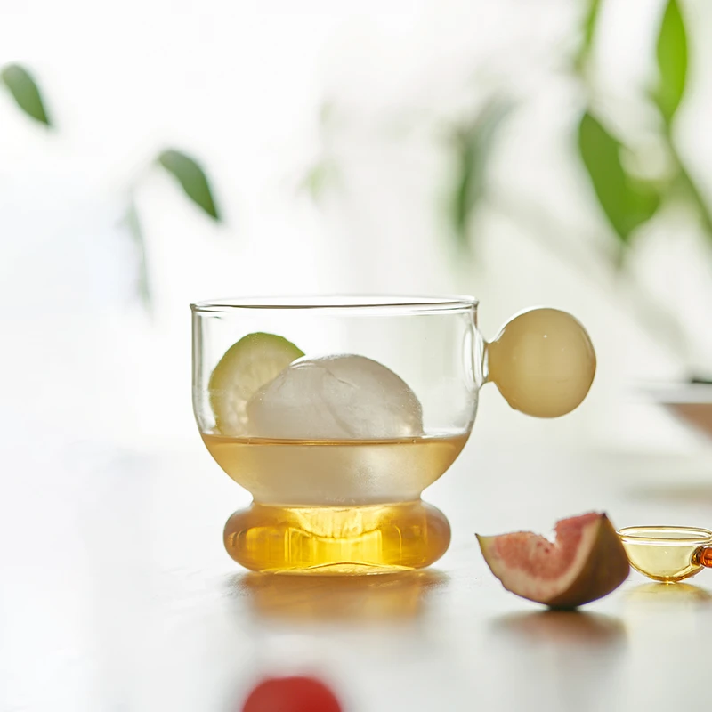 肆月清风徐来 玻璃杯高颜值玻璃杯带把手喝水杯家用杯子女生ins风