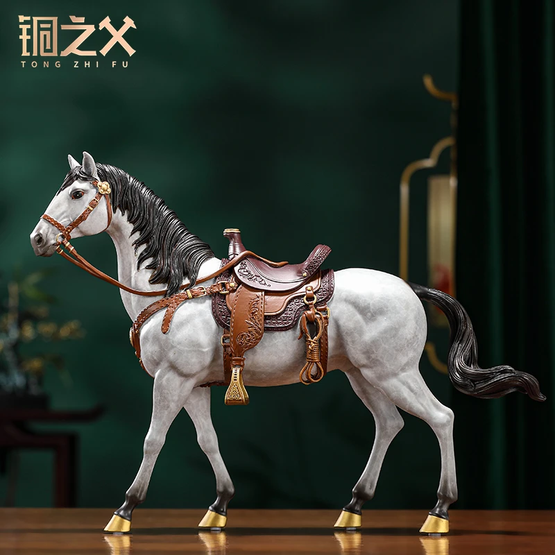 铜之父【西部神驹】工艺品皇室骏马摆件办公桌面摆设乔迁商务礼品