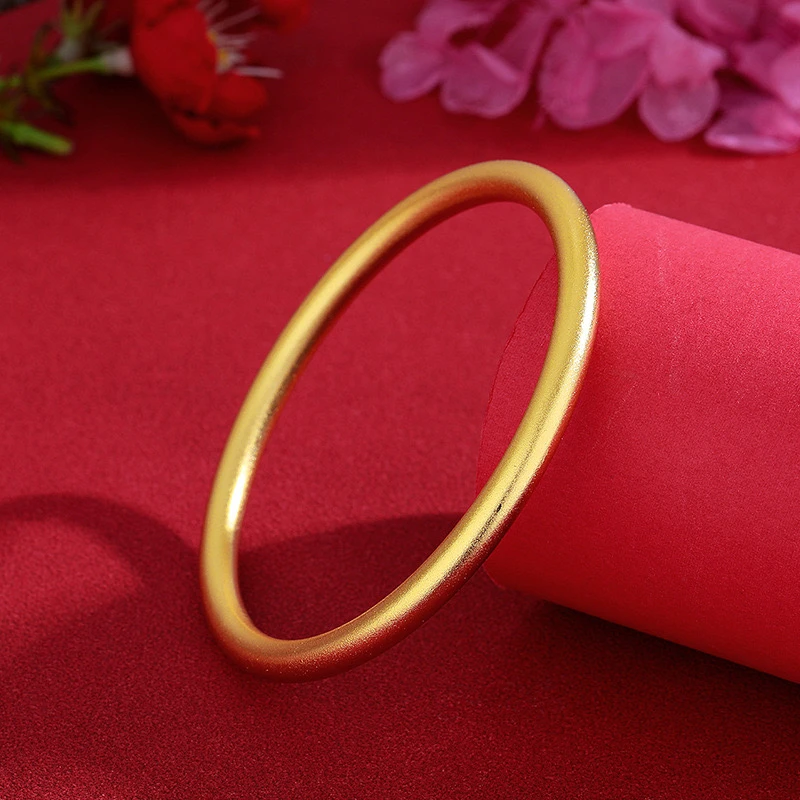 铜合金手镯 【实心高定版】传承古法手镯磨砂素圈镯子光面百搭简约