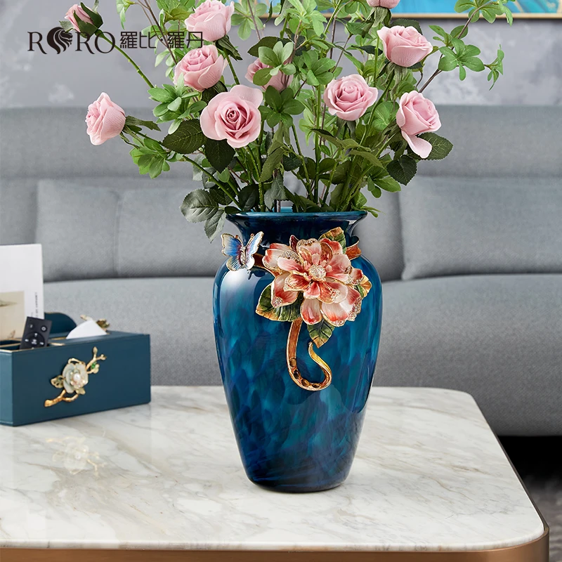 罗比罗丹《绽放》花瓶小号蓝色