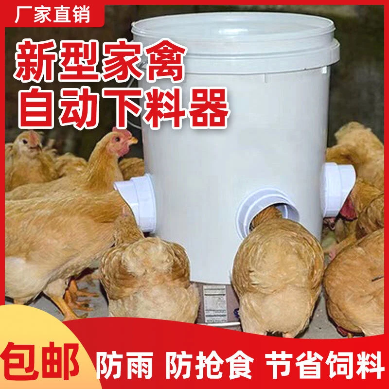 鸡鸭自动下料器家禽自动喂食器防雨优选器鸡鸭喂料器进料器鸡食槽