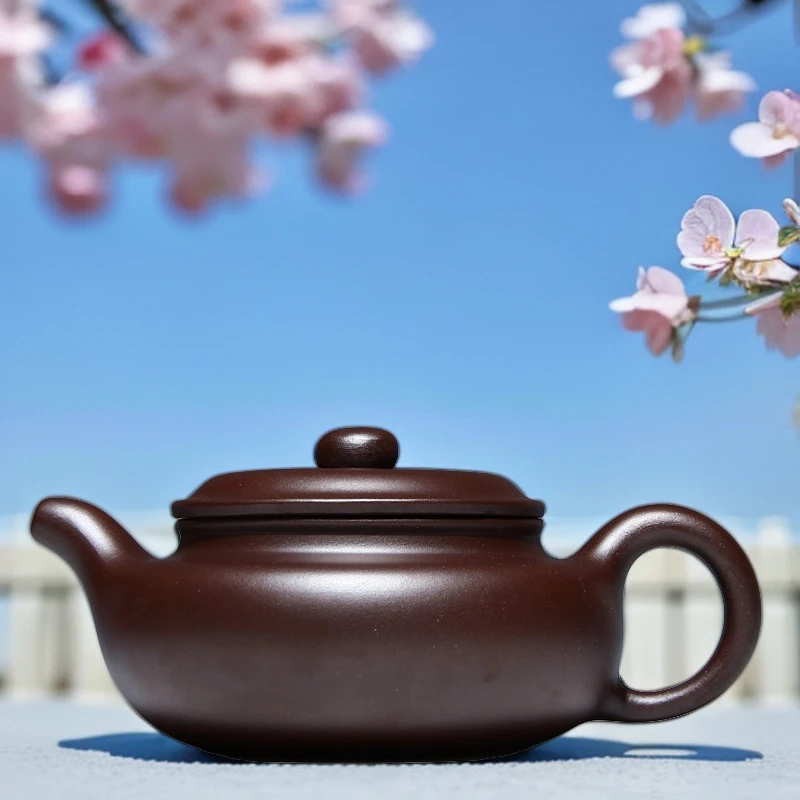 宜兴570毫升高档商务礼品壶原矿紫砂壶直供批发 紫泥大号仿古茶壶