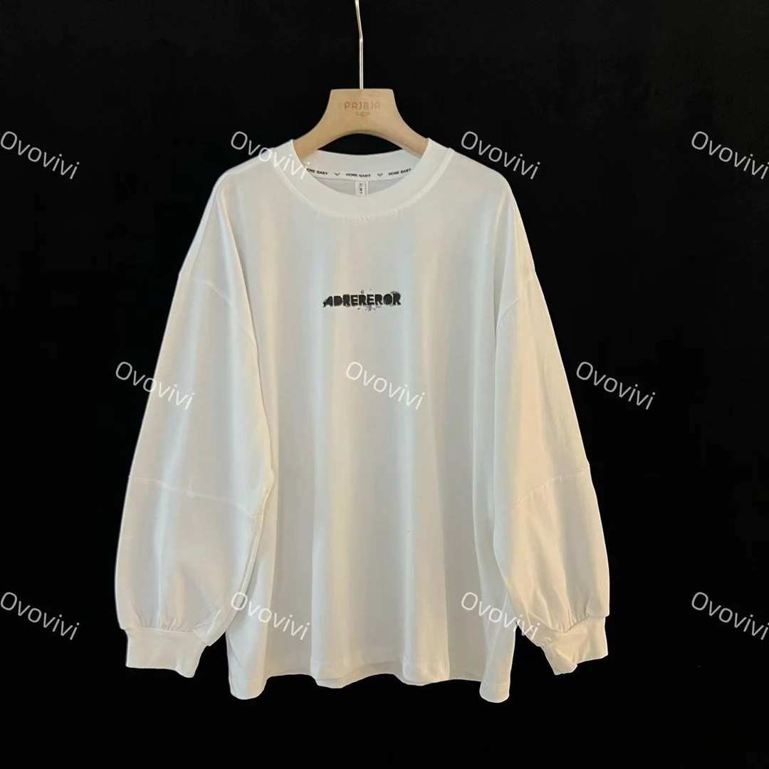 2024秋冬新款中大童白色长袖纯棉T打底衫2677