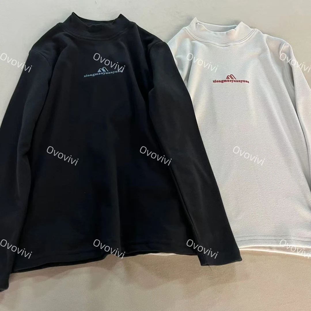 2024秋冬新款中大童半高领双面绒打底衫TX997