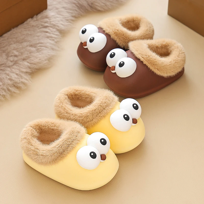 男童秋冬儿童拖鞋eva加绒卡通男女通用棉鞋包跟宝宝儿童拖鞋儿童