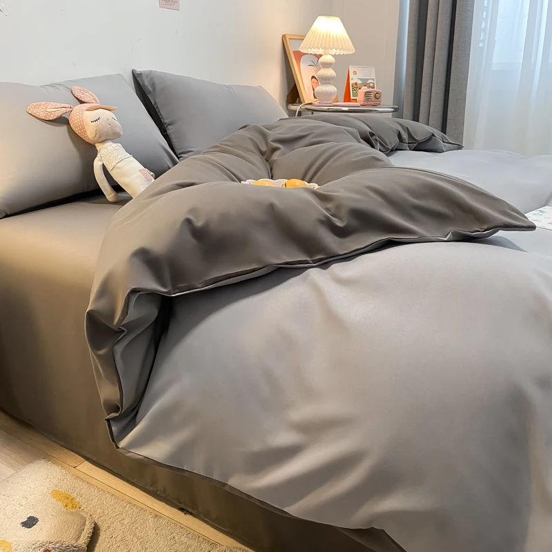 夏季床上四件套非全棉纯棉冰丝床单被套枕套床笠学生宿舍三件套