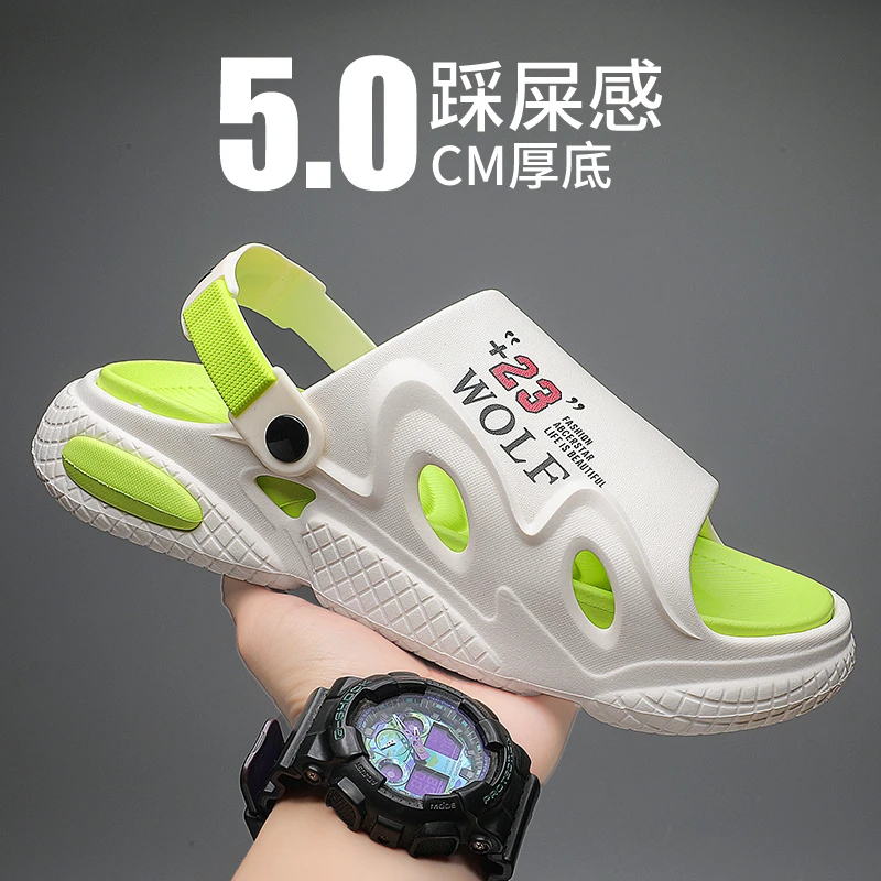 男士拖鞋外穿新款2023潮凉鞋时尚休闲一字拖男款防滑开车耐磨凉鞋