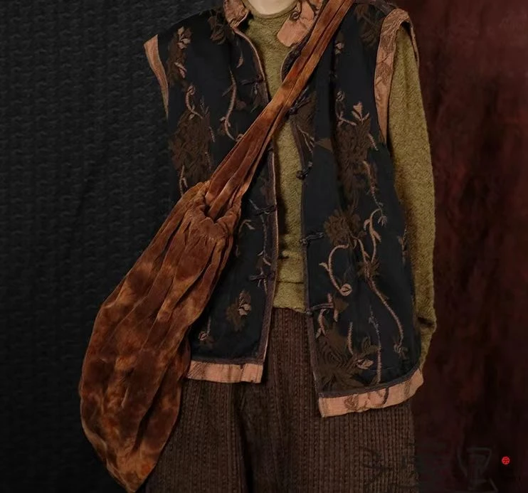 老木【云雾里 】1145复古盘扣正反两穿马甲