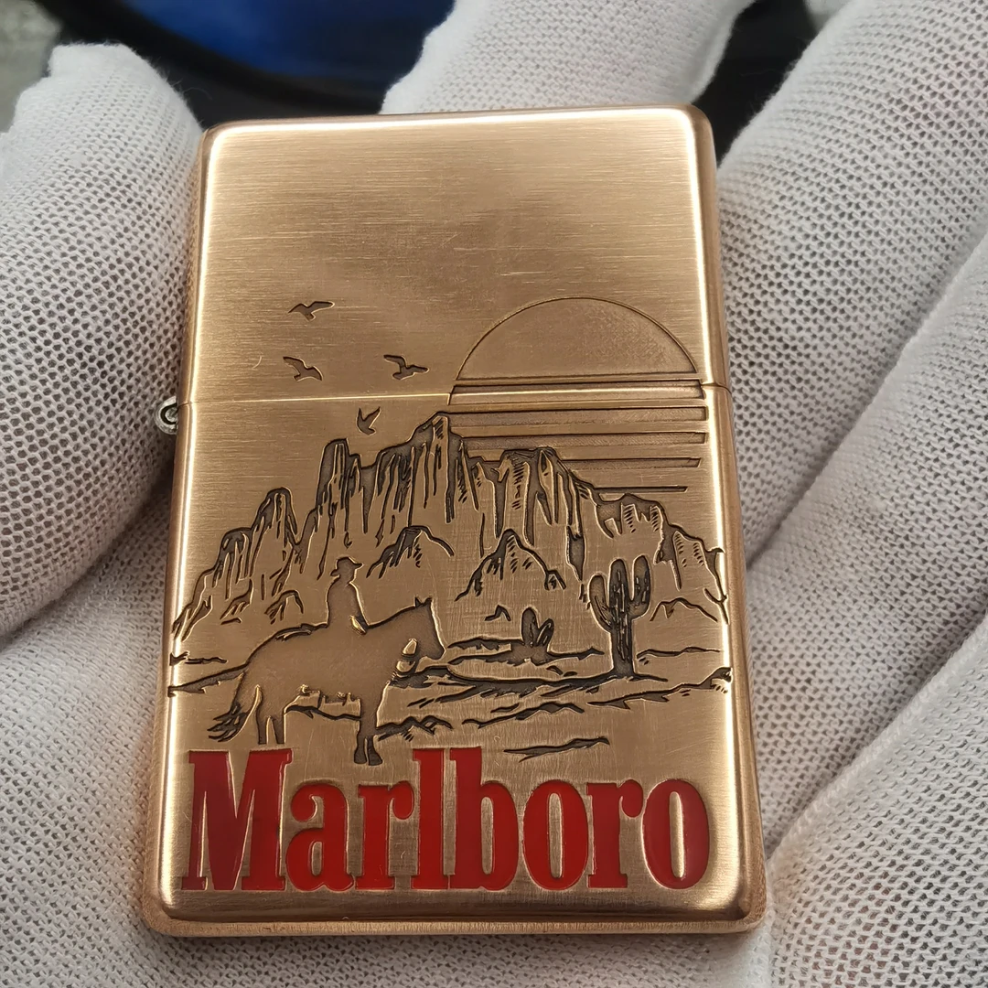 紫铜打火机外壳定制 万宝路 平头机型 纯紫铜材质 仅外壳 日版