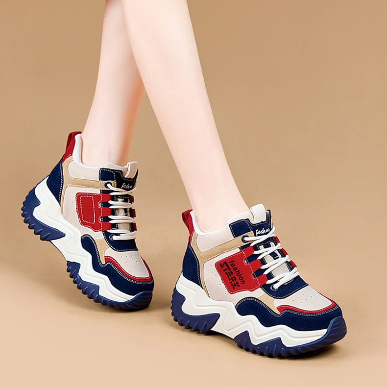内增高炸街老爹鞋女2025春季新款时尚百搭松糕厚底运动休闲旅游鞋