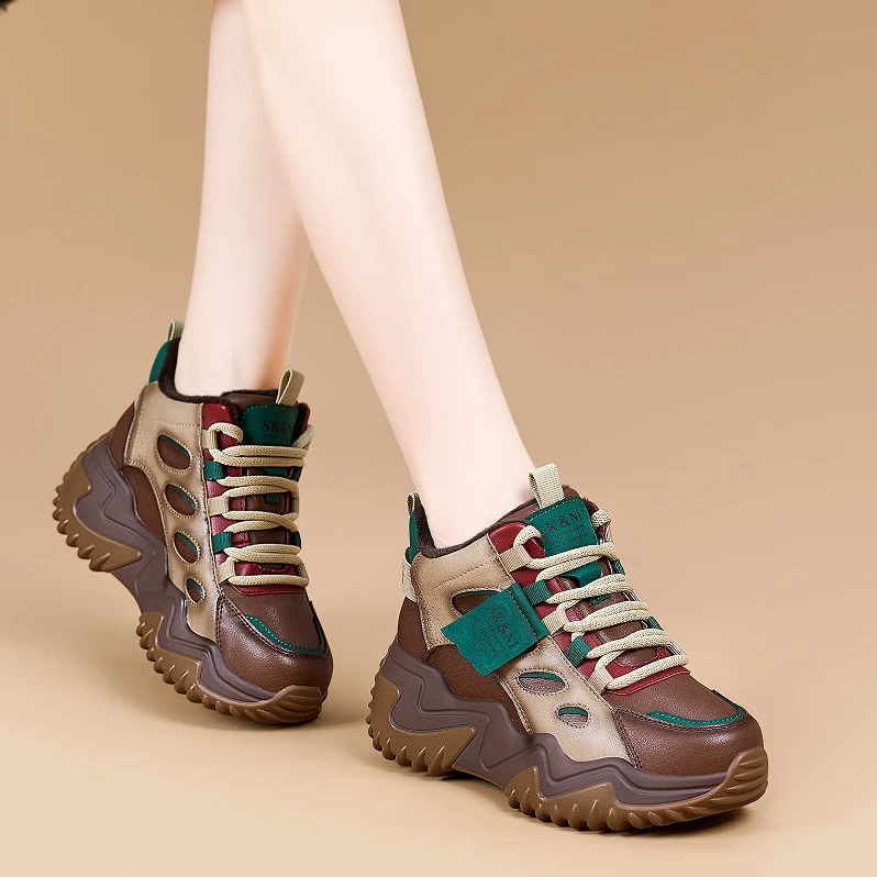 厚底老爹鞋女ins潮2025春季新透气软底爆款时尚百搭运动休闲鞋