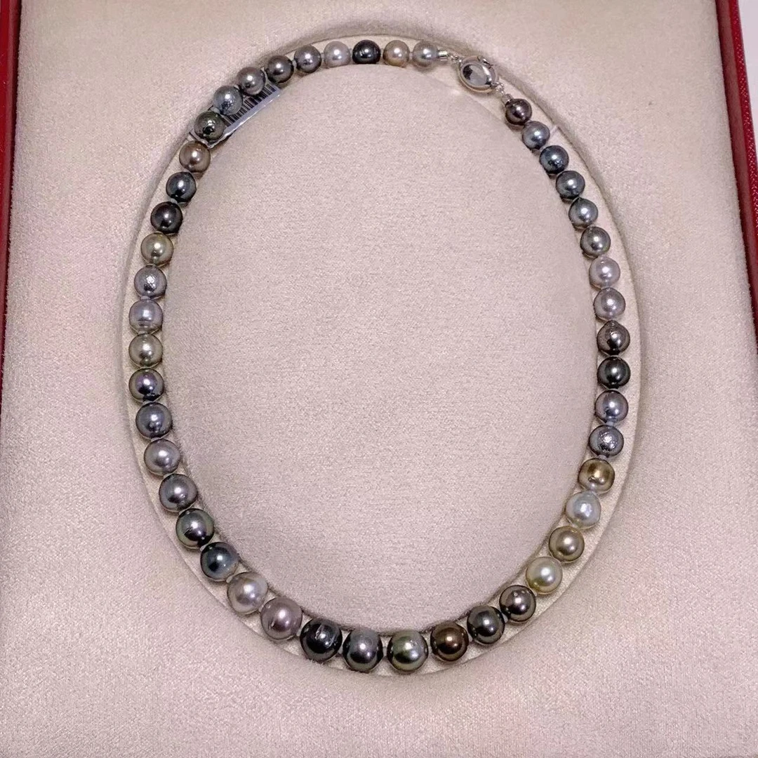 海水珍珠大溪地塔链项链7-10MM（圆珠微瑕）CZ116百搭时尚气质