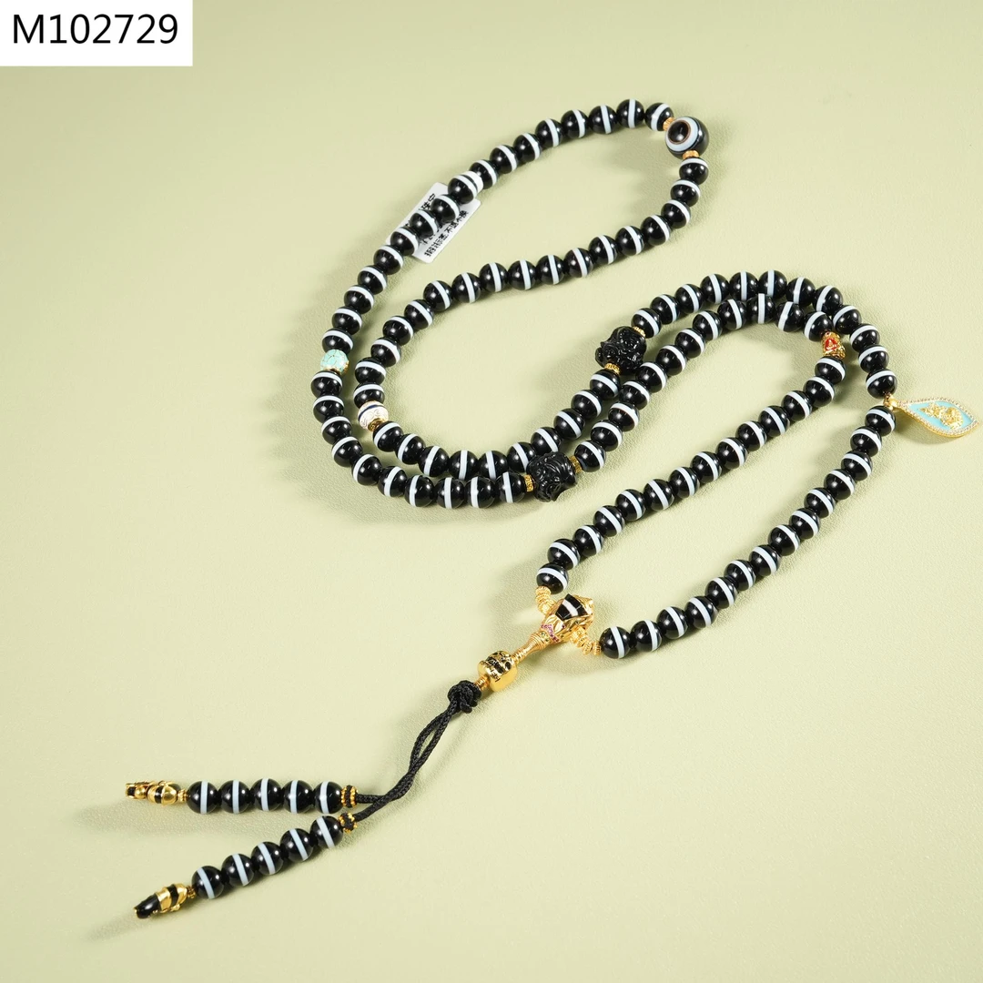 【老掌柜】黑一线玛瑙项链 M102729