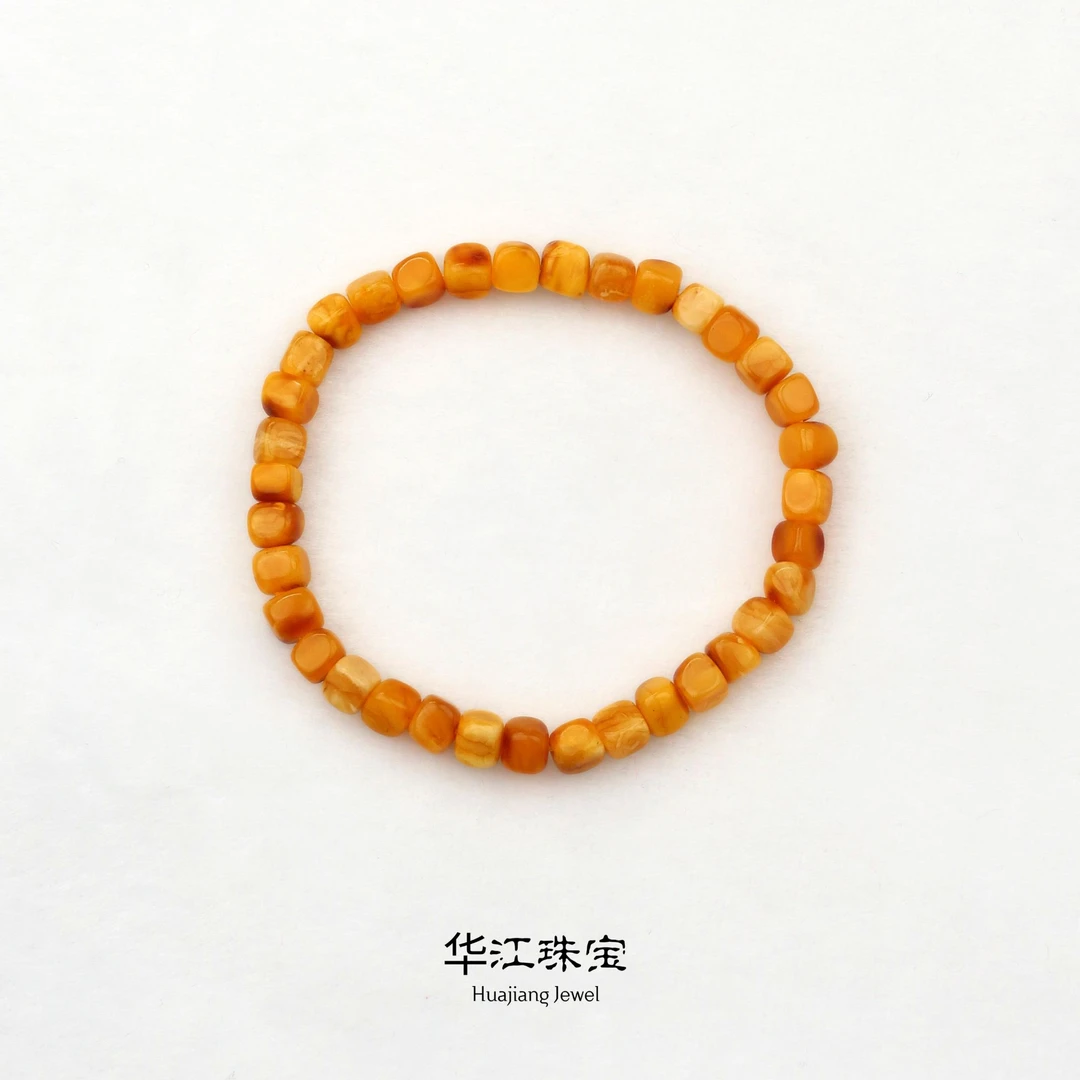 【蜜蜡手串】天然蜜蜡花蜡随形5mm手串 简约百搭款-c1