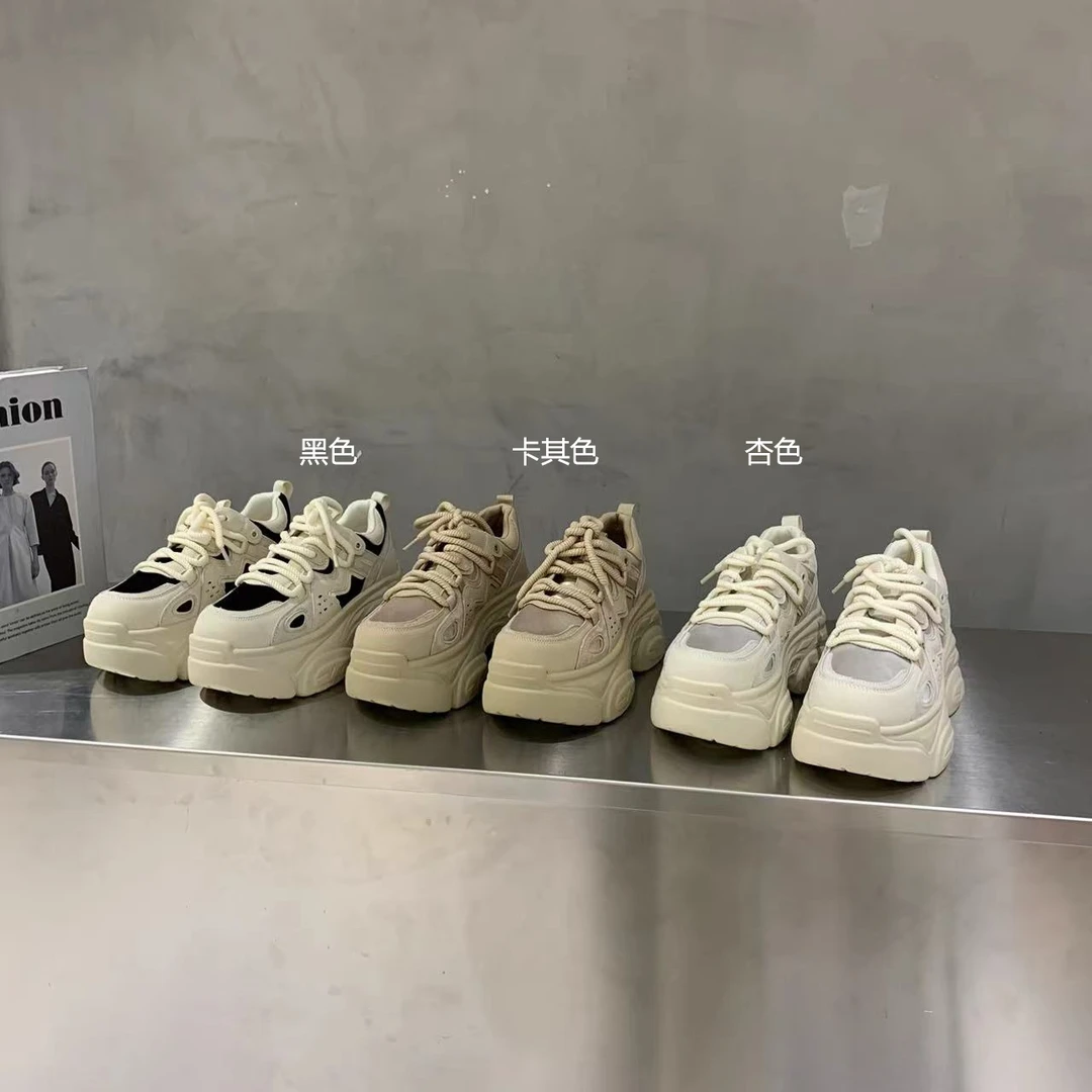 A2024-3【新款推荐】时尚百搭厚底老爹鞋   跟高7公分