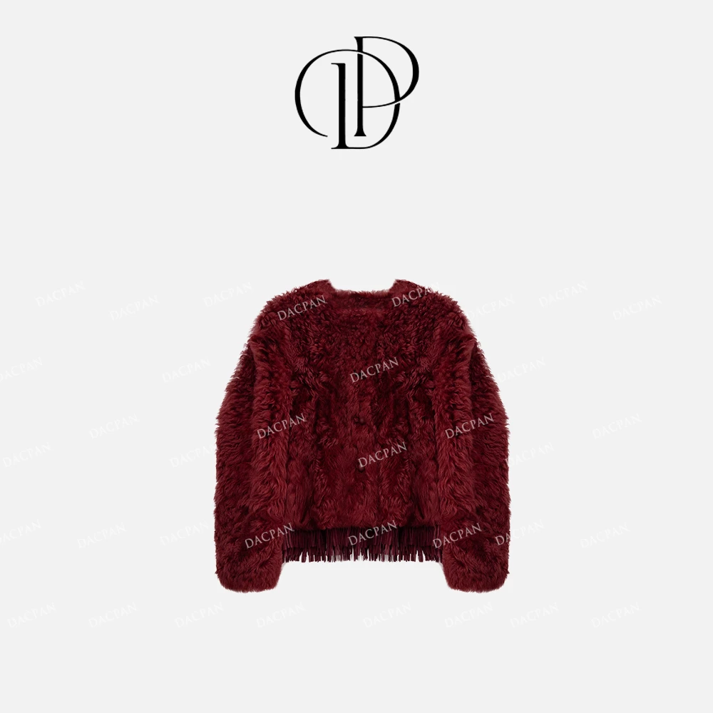 DACPAN-“新贵出圈”羊皮毛一体流苏托卡外套 2024/盼•PPA 196