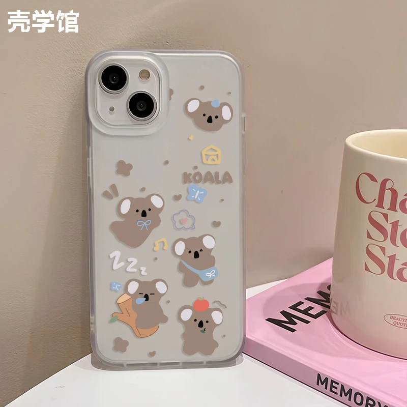 壳学馆创意包包考拉适用苹果15手机壳iPhone14promax大孔13防摔12