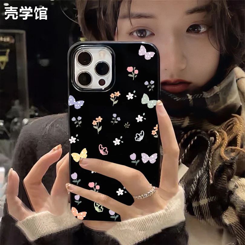 壳学馆个性花朵适用苹果14手机壳iPhone15Promax创意13防摔12软壳