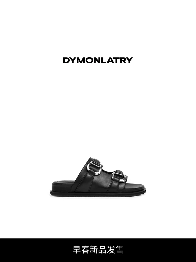 【DY】DYMONLATRY2024SS新款平底休闲拖鞋 金属扣饰女士外穿拖鞋