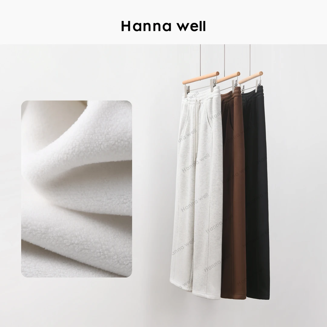 妞姐自制 "雪地裤" 厚款加绒 藏肉百搭直筒/收口卫裤 KZ4D10942