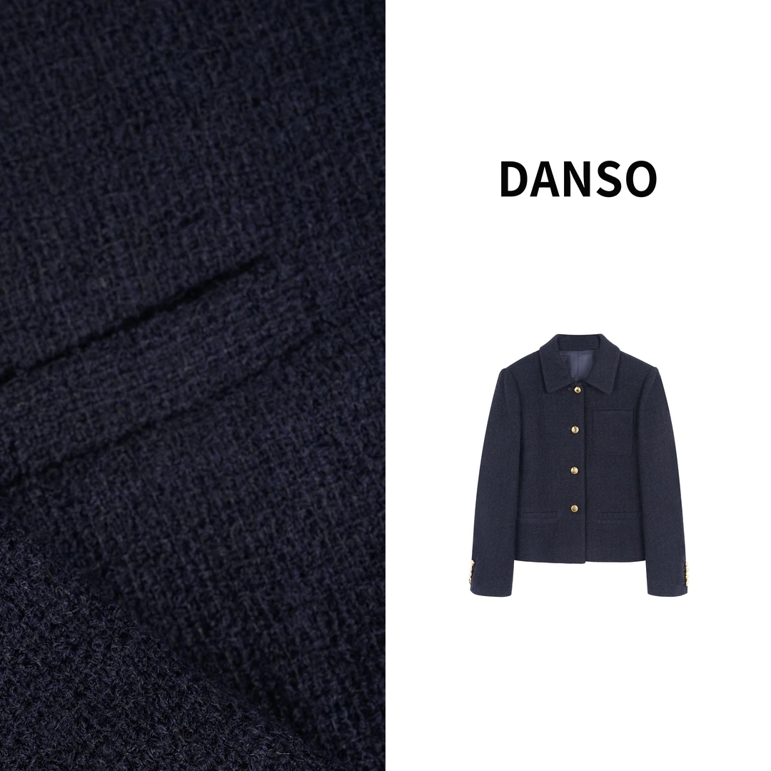 DANSO【华家外套】玉美华短款时尚休闲复古毛呢秋冬短外套BB2268