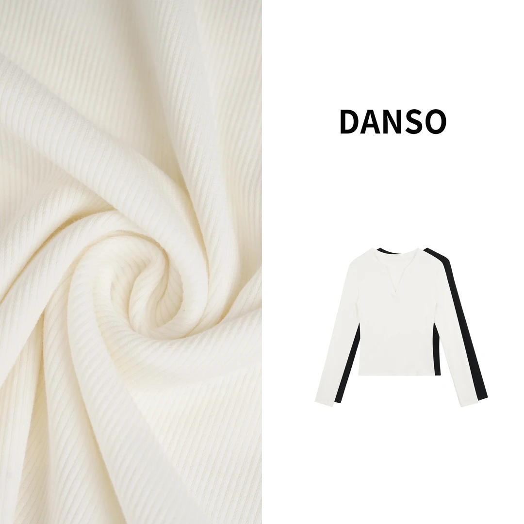 DANSO【锁骨T】玉美华气质修身百搭长袖套头打底针织衫女 BT8558