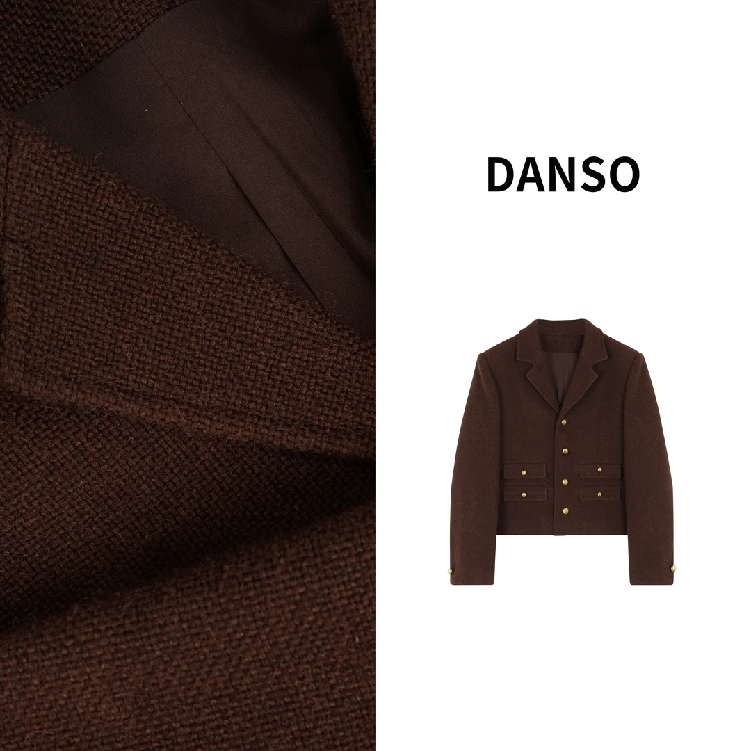 DANSO【波尔多】玉美华上衣女外套女外套气质短款时尚短外套LL2001