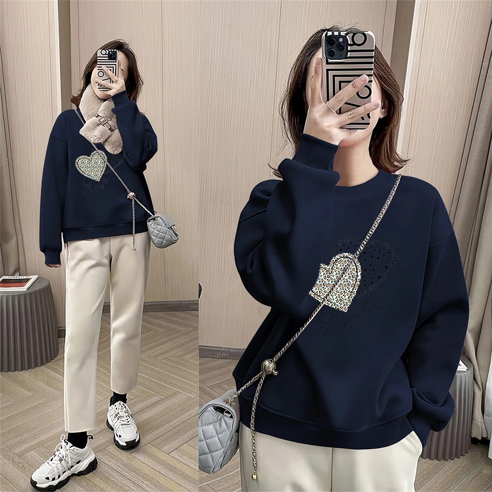 卫衣女2024新款秋季薄款大码宽松百搭显瘦加绒加厚长袖秋冬中长款