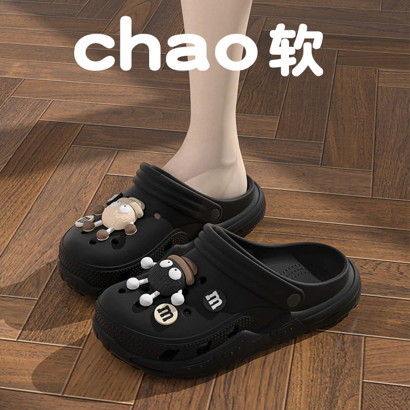 超火新款洞洞鞋女款夏外穿可爱卡通防滑防臭厚底凉拖洞洞拖鞋2024