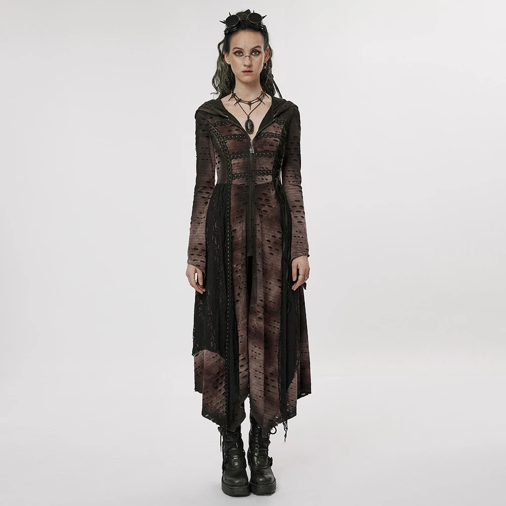 PUNK RAVE哥特巫师长袖收腰设计感做旧外套WY-1393XCF