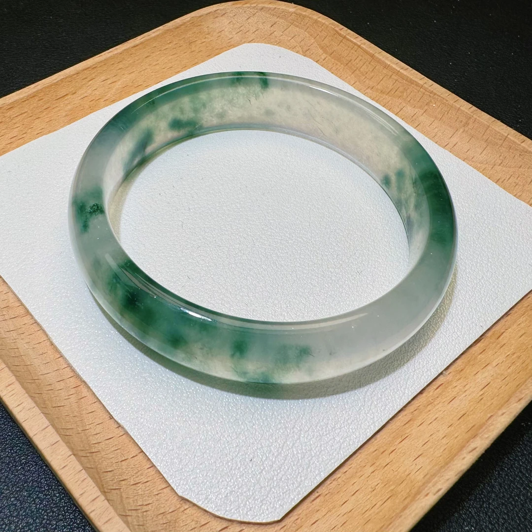 精选冰飘蓝花意境正圈手镯（圈口备注联系客服）多样性发货