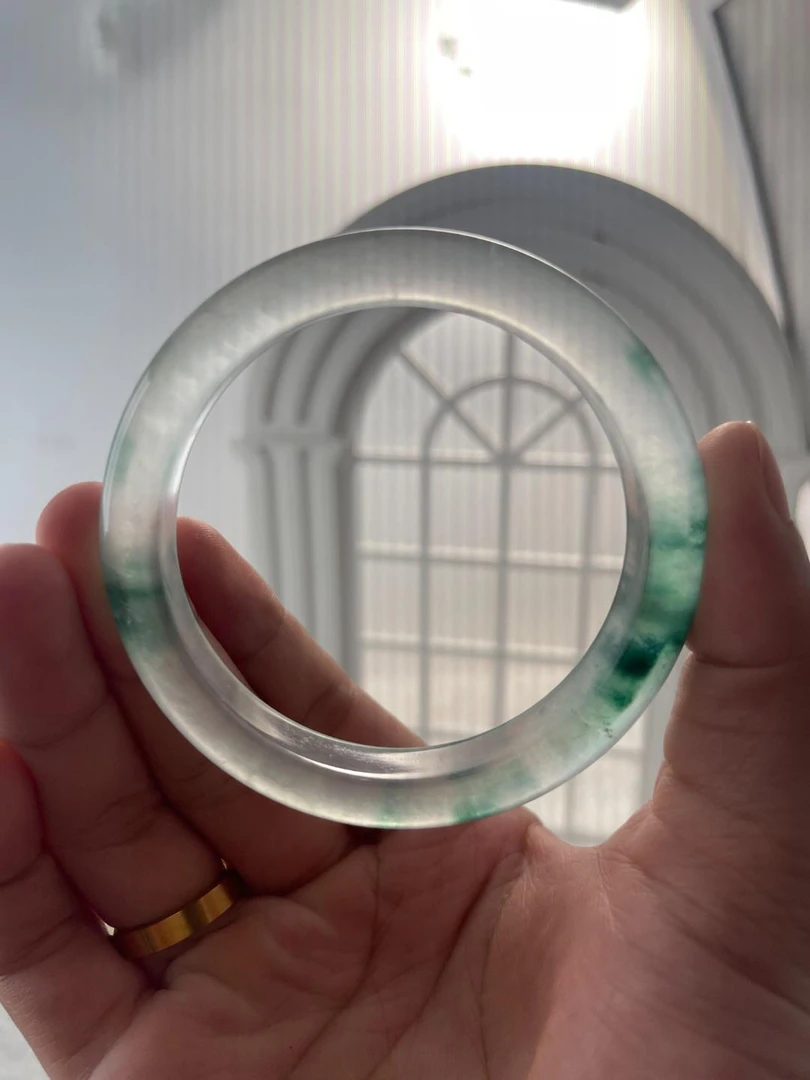 101青海独龙翠飘花女性高冰石英质手镯（拍下需要截图联系客服）