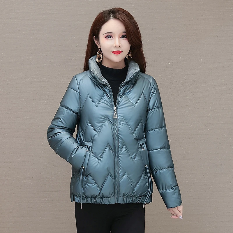 哑光免洗棉衣女短款2025新款立领棉服韩版宽松大码棉袄冬季外套