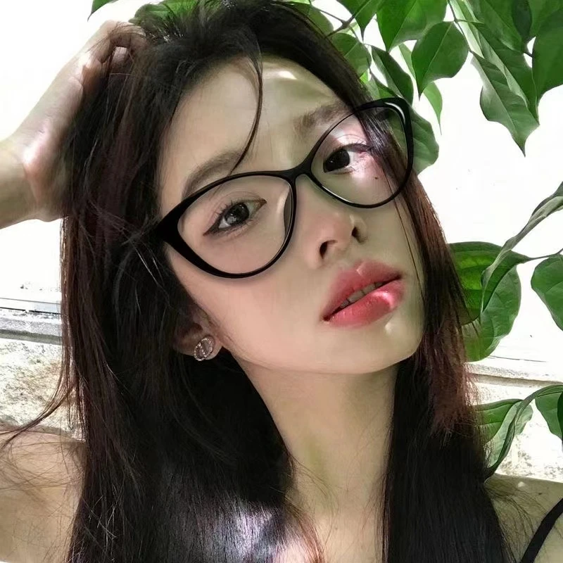 猫眼黑框眼镜框女素颜神器近视可配度数方圆脸超轻大框眼镜显脸小