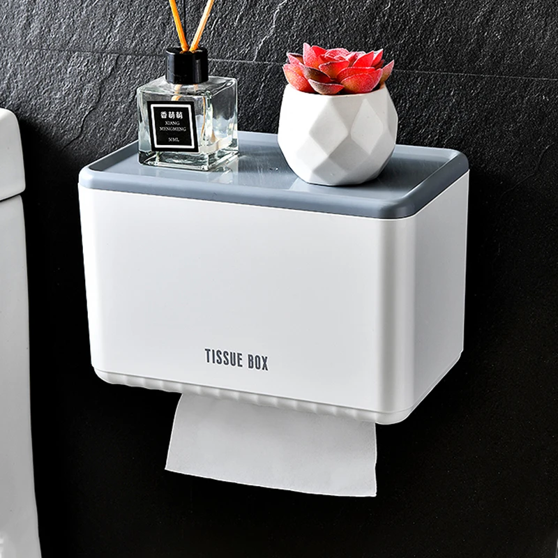 轻奢卫生间纸巾盒防水免打孔厕所抽纸盒洗手间厕纸盒卫生纸置物架