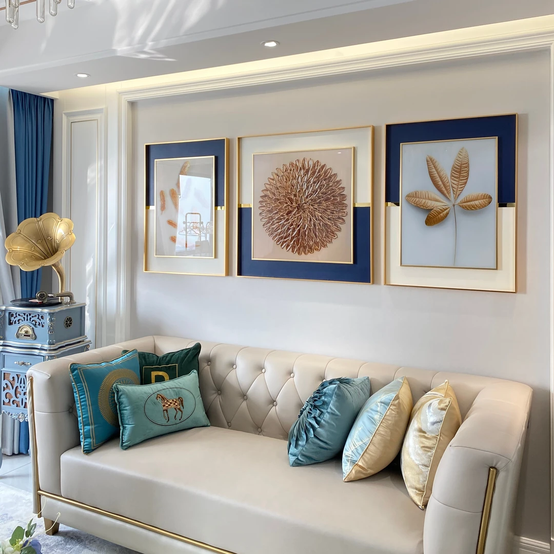 客厅背景墙时尚轻奢高端生活悬挂装饰画沙发背景画晶瓷画现代壁饰