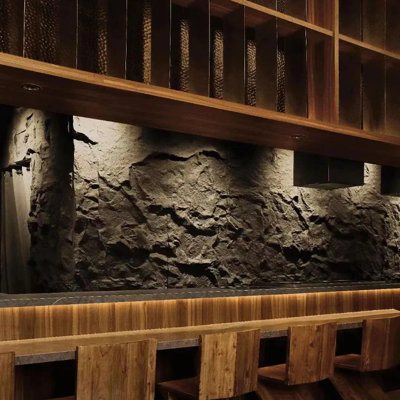 背景墙PU连纹岩壁