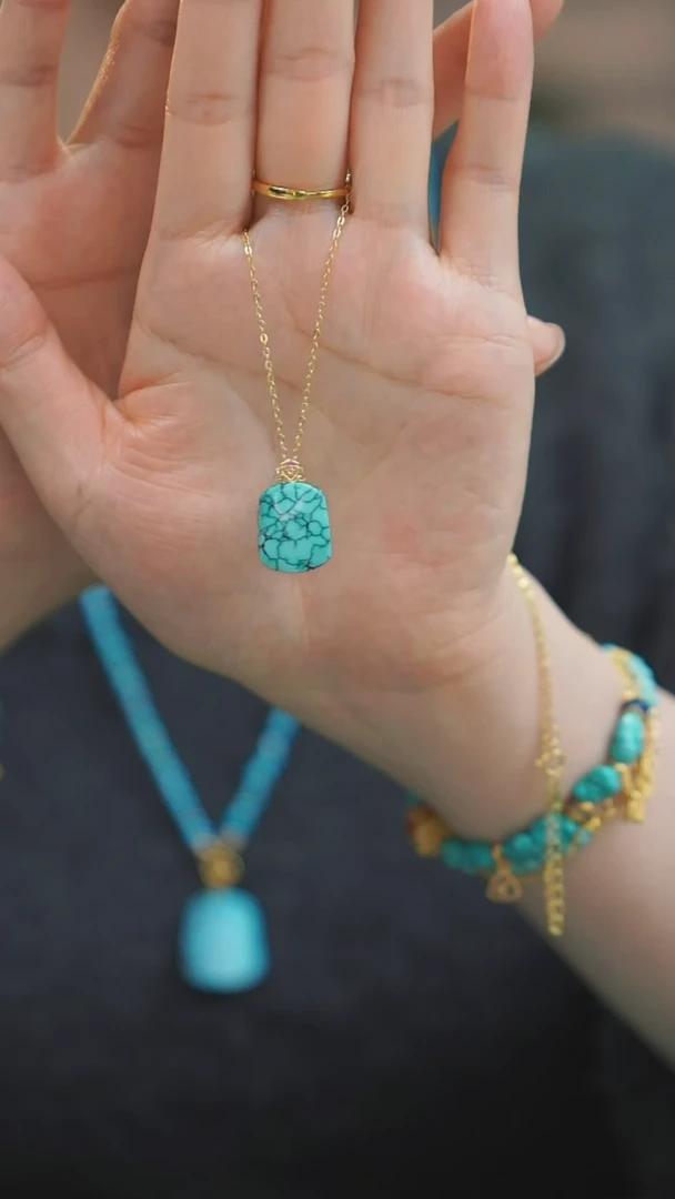 【闪购商品】绿松石吊坠(不含链)18K金镶嵌1