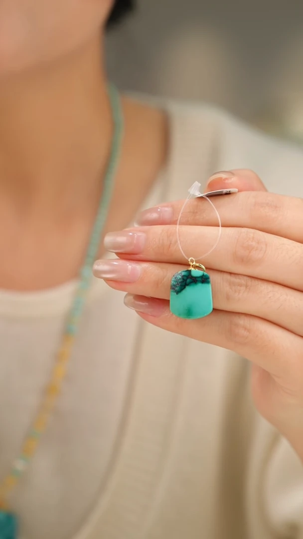 【闪购商品】绿松石吊坠(不含链)18K金镶嵌1