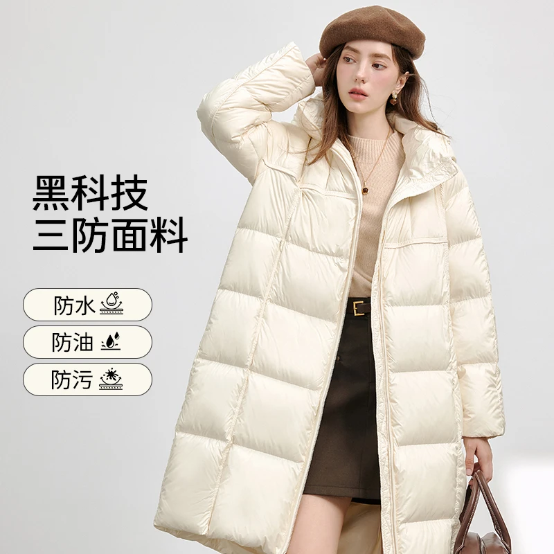 KBNE羽绒服女款爆款2025新款正品冬季保暖中长款轻薄羽绒服防钻绒