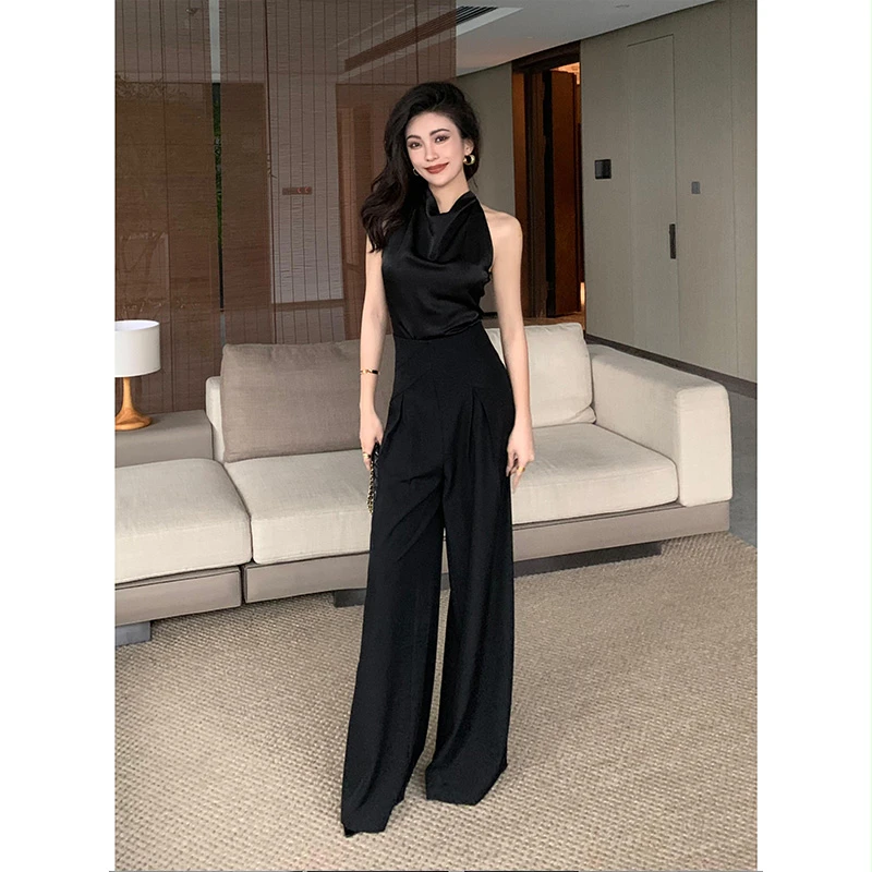 JIJINQI时尚新款休闲裤气质垂感宽松直筒阔腿裤子女款JINQCSP0301