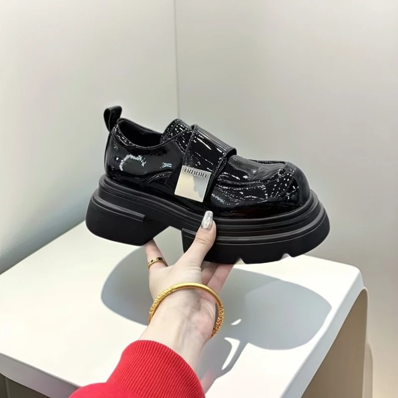 设计师孤品598-666按主播说的编码】方头乐福鞋小个子厚底皮鞋女鞋