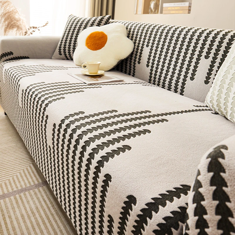 全包弹力沙发套全包套秋冬毛绒皮沙发套罩防猫抓盖布沙发套