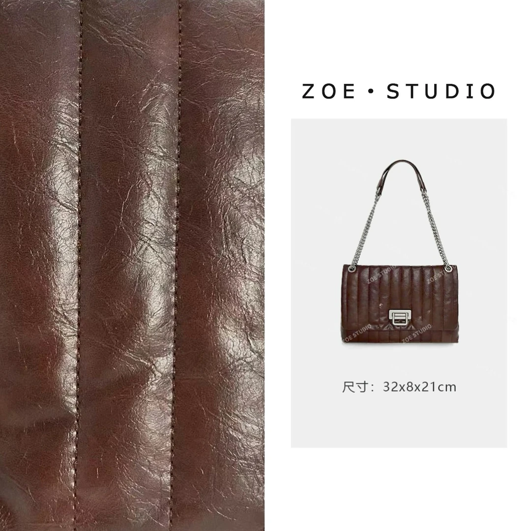 【佐伊甄选】QYX-9613-可可棕轻奢女士时尚复古百搭腋下斜跨包包