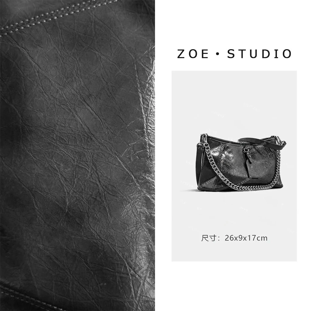 【佐伊甄选】SK-62667-黑色轻奢女士时尚百搭小众单肩腋下斜挎包