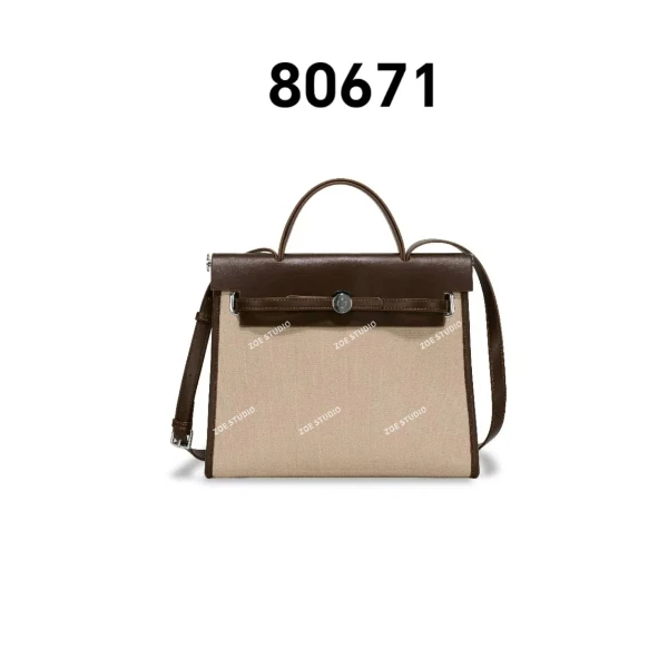 【佐伊甄选】GQ-80671-卡其配咖啡轻奢女士时尚小众百搭腋下斜跨包