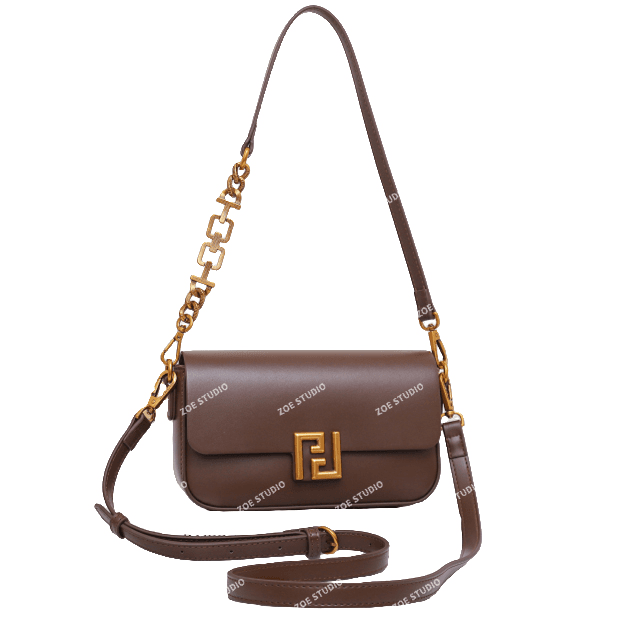 【ZOE】GQ-24872-咖啡时尚百搭女士小众单肩秋冬小方包网红洋气休